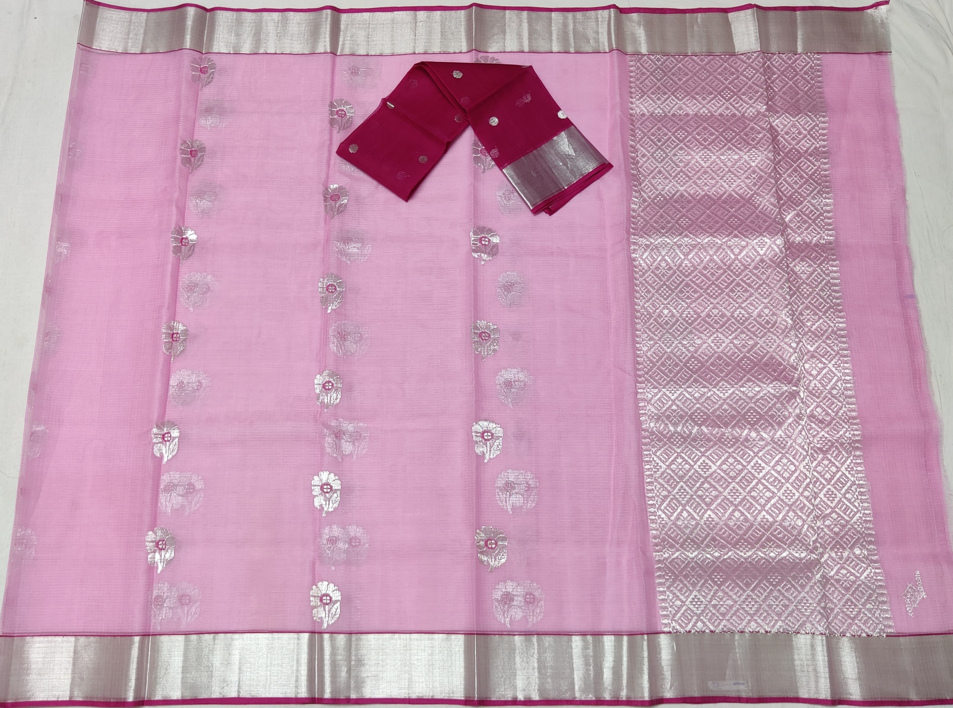 BABY PINK / PINK ZARI KOTA SAREE