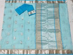 SKY BUE /BLUE ZARI KOTA SAREE