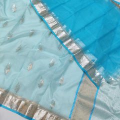 SKY BUE /BLUE ZARI KOTA SAREE