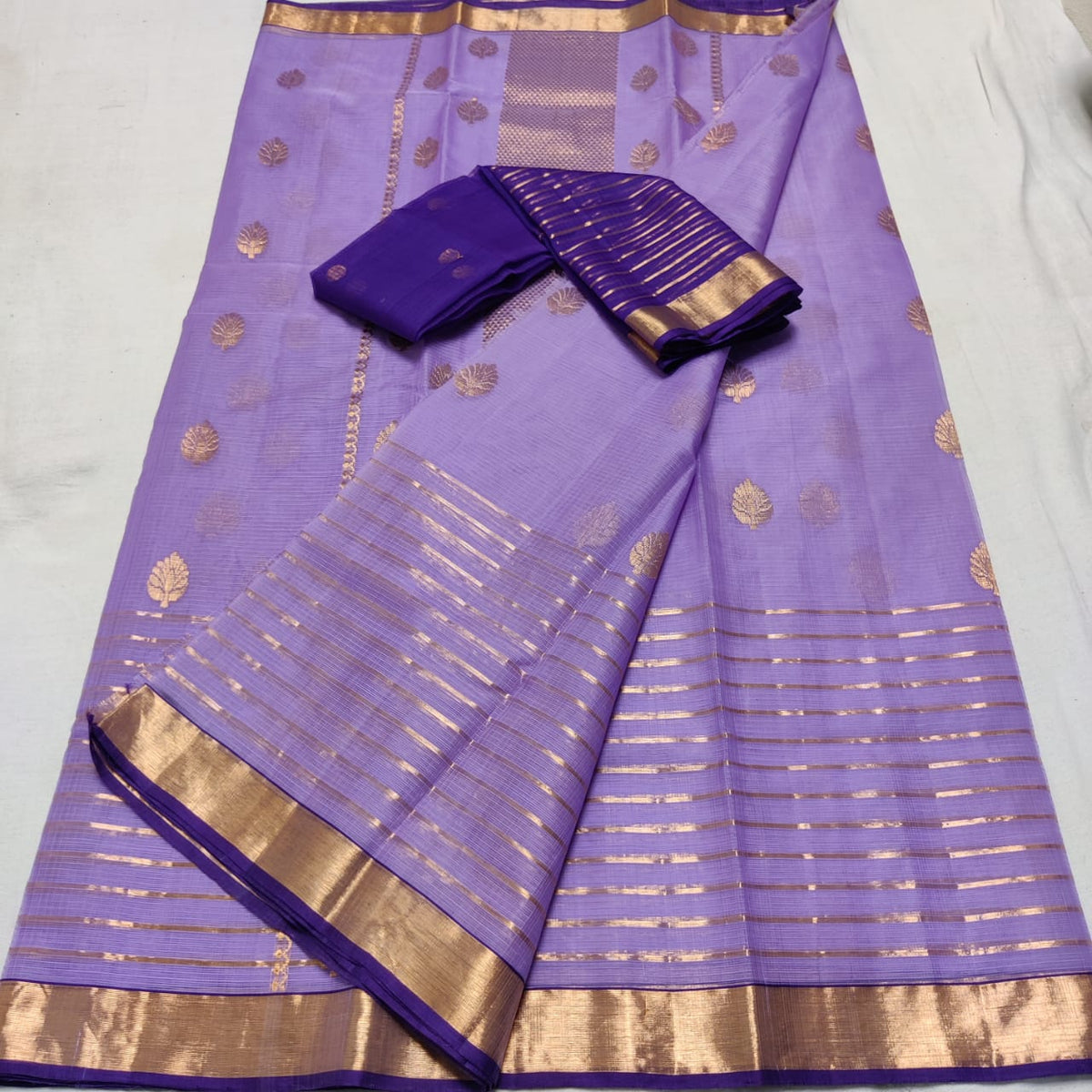 LAVENDER / BLUE ZARI KOTA SAREE