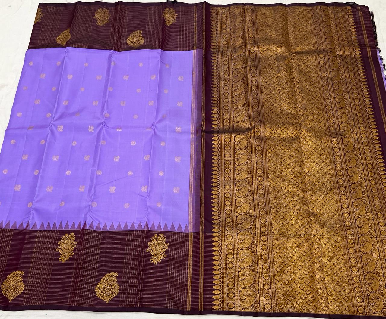 LAVENDER /DARK MAROON KANCHI SAREE