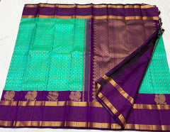 PISTA GREEN / VIOLET KANCHI SAREE