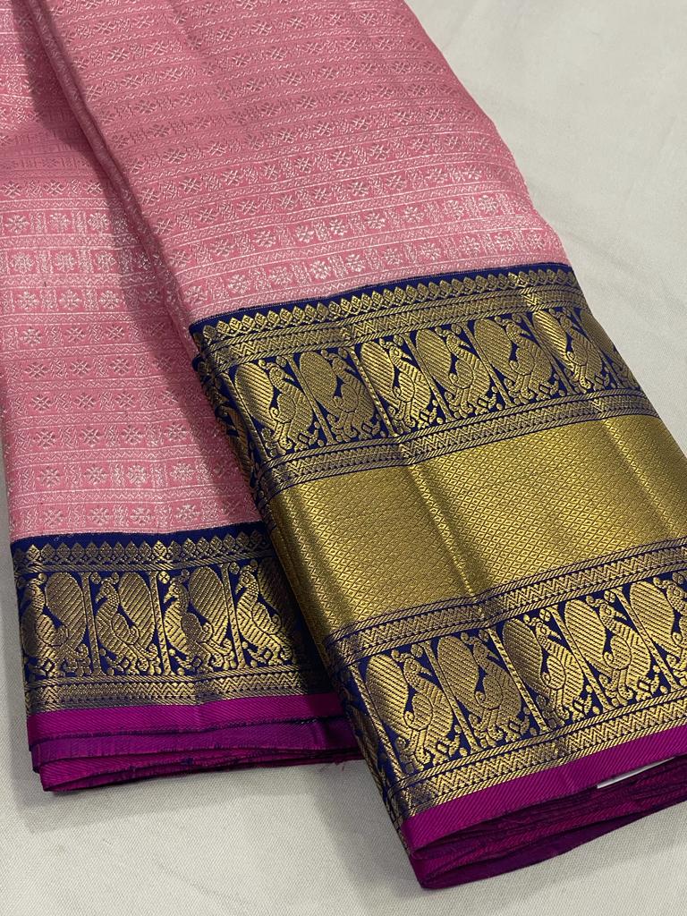 BABY PINK / BLUE KANCHI SAREE