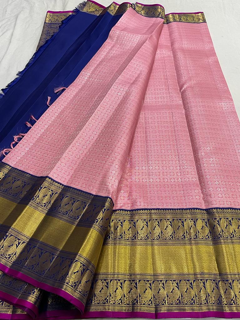 BABY PINK / BLUE KANCHI SAREE