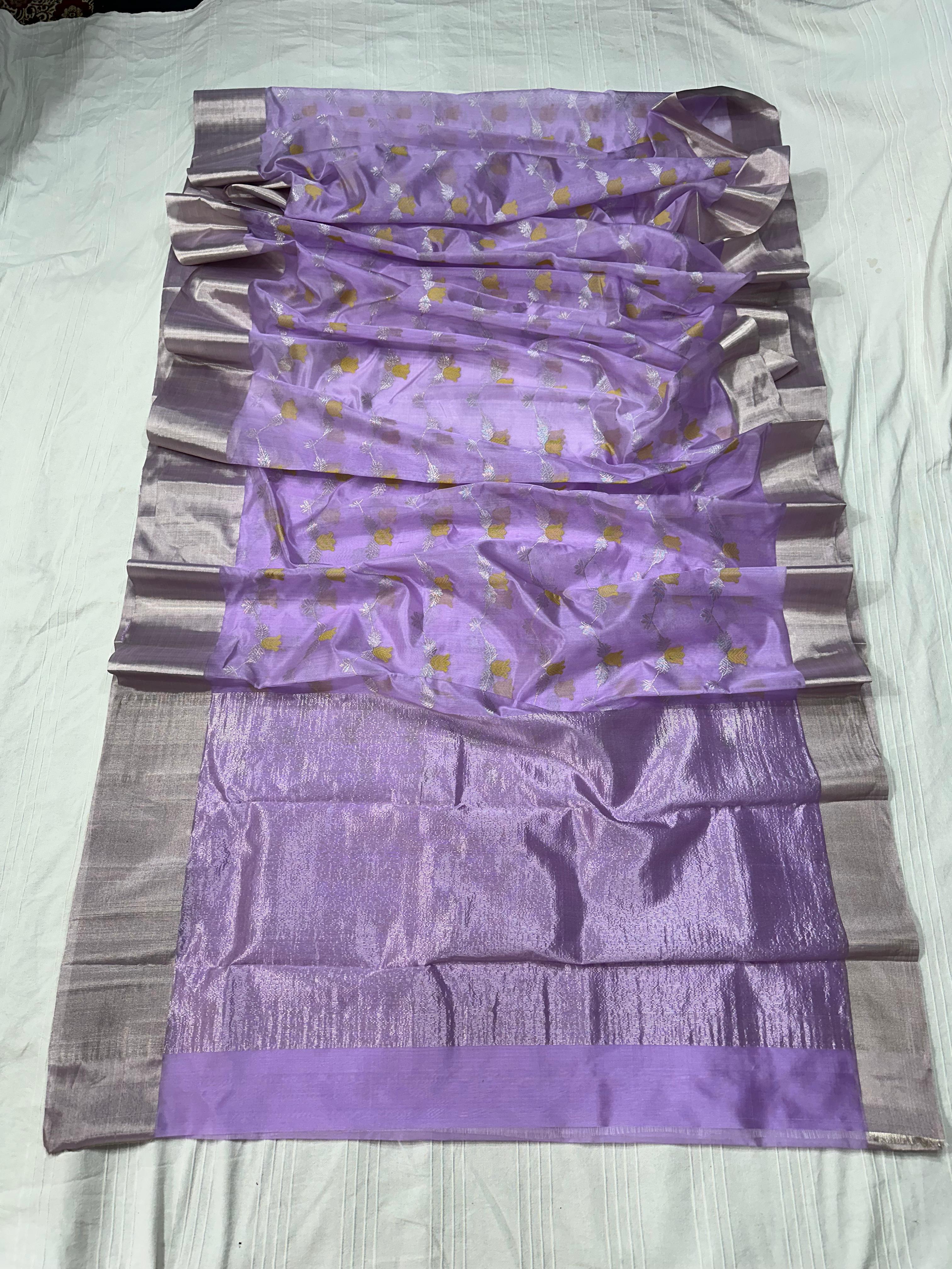 LAVENDER CHANDERI SAREE