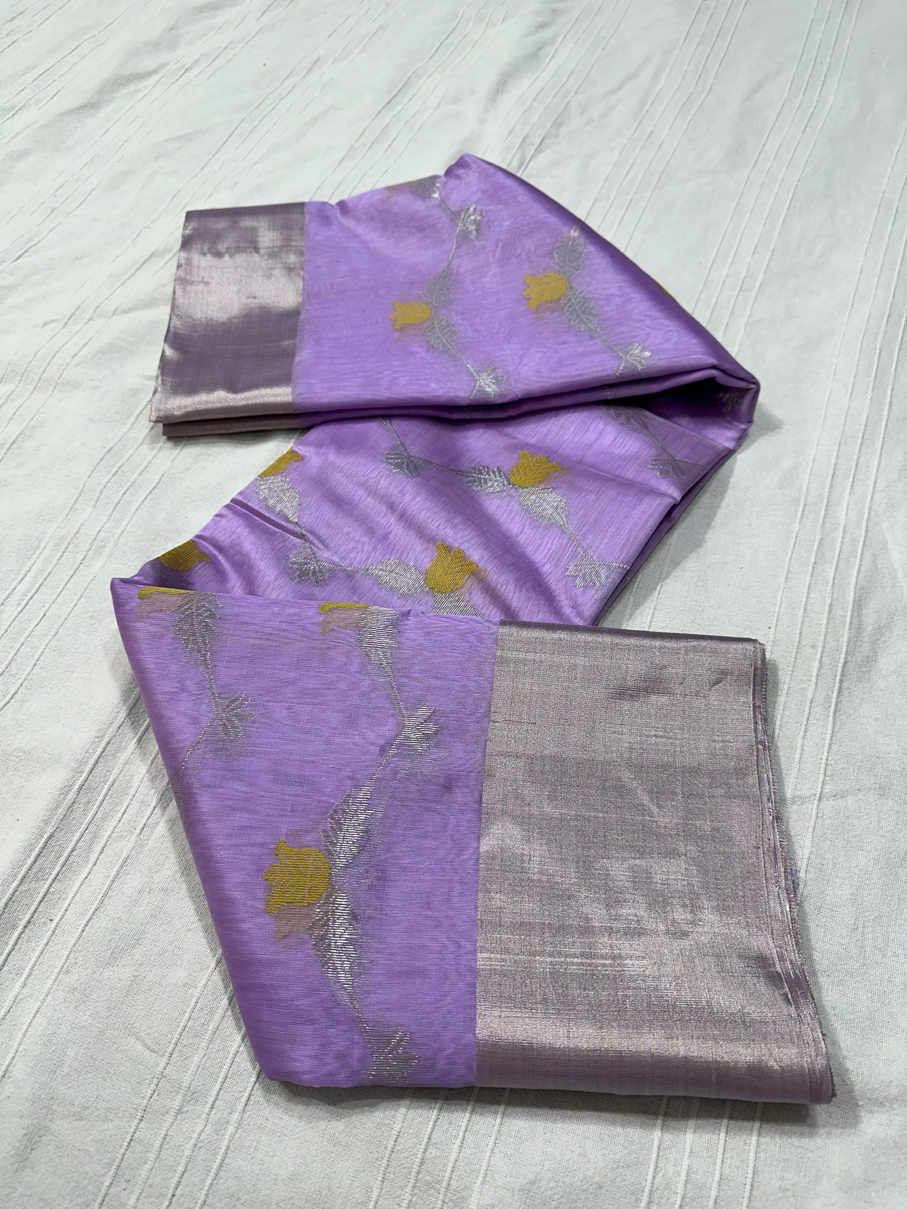 LAVENDER CHANDERI SAREE