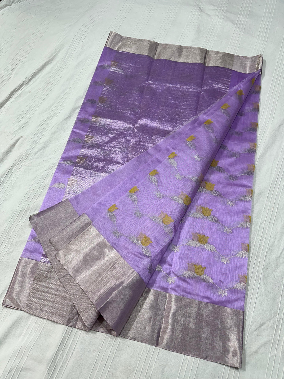 LAVENDER CHANDERI SAREE