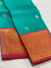 BLUE / RED KANCHI SAREE