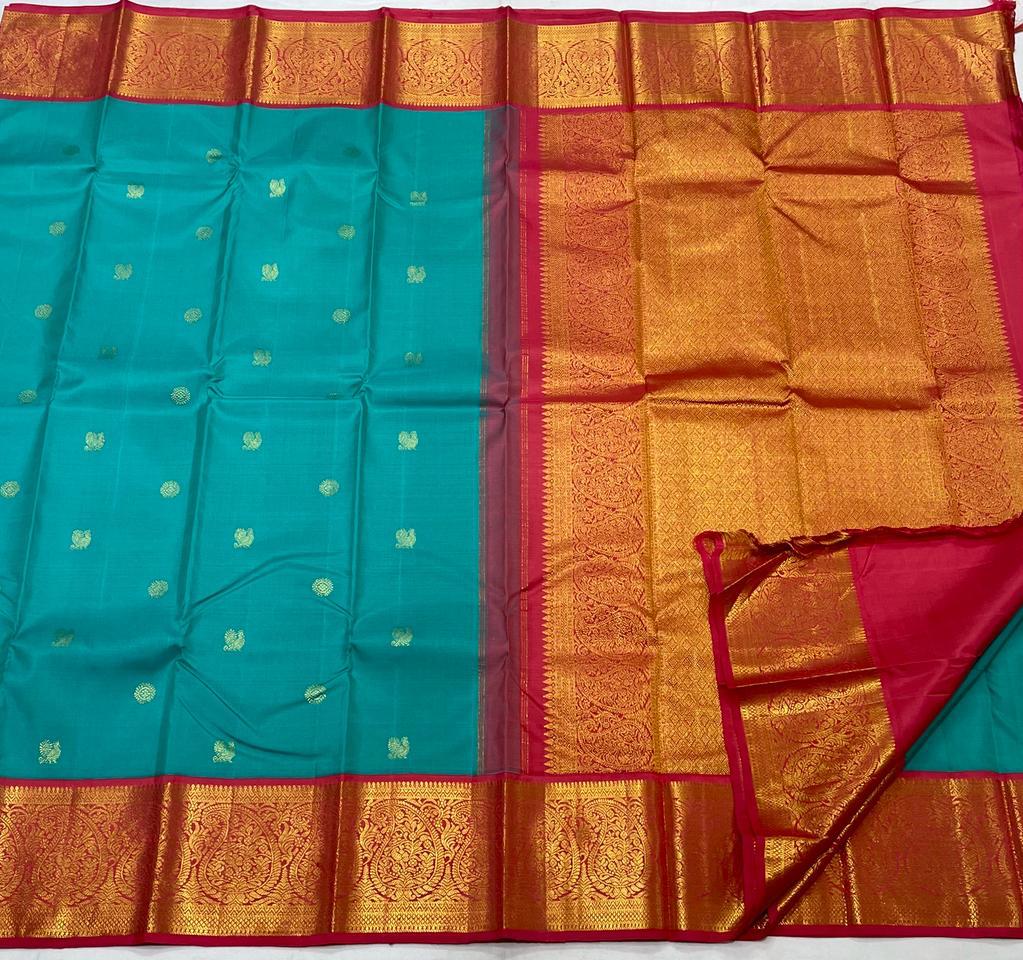 BLUE / RED KANCHI SAREE