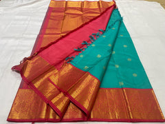 BLUE / RED KANCHI SAREE