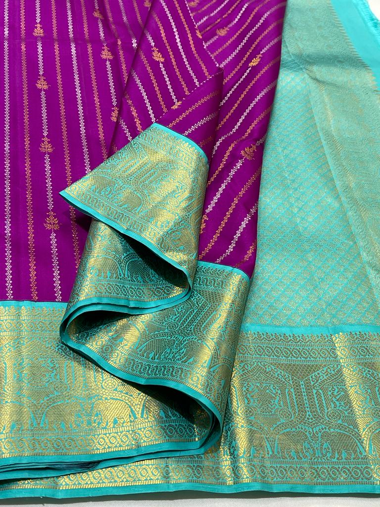 PURPLE /  BLUE KANCHI SAREE