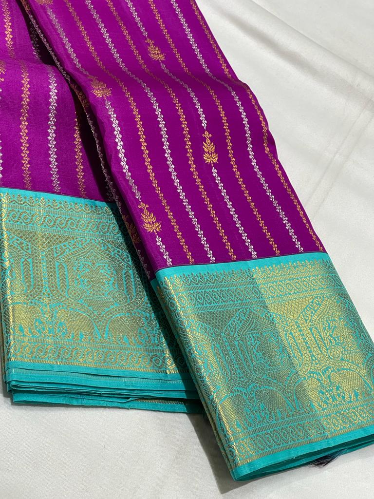 PURPLE /  BLUE KANCHI SAREE