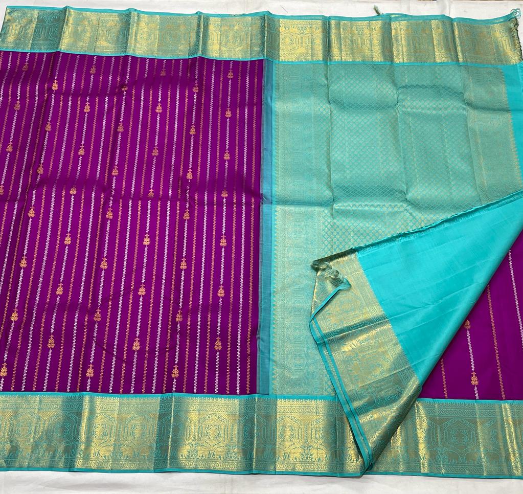 PURPLE /  BLUE KANCHI SAREE