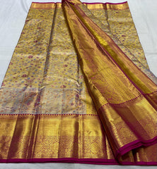 GOLD / PINK KANCHI TISSUE SAREE