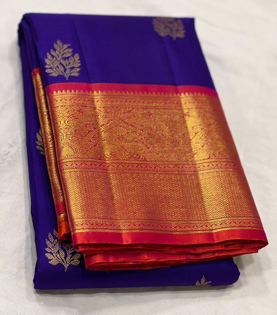 BLUE / RED KANCHI SAREE