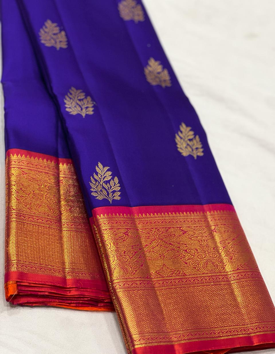 BLUE / RED KANCHI SAREE