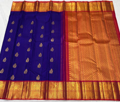 BLUE / RED KANCHI SAREE