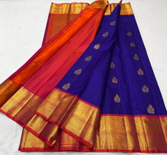 BLUE / RED KANCHI SAREE