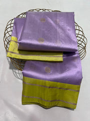 LAVENDER / YELLOW CHANDERI SAREE