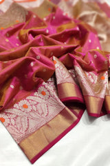 PINK CHANDERI SAREE