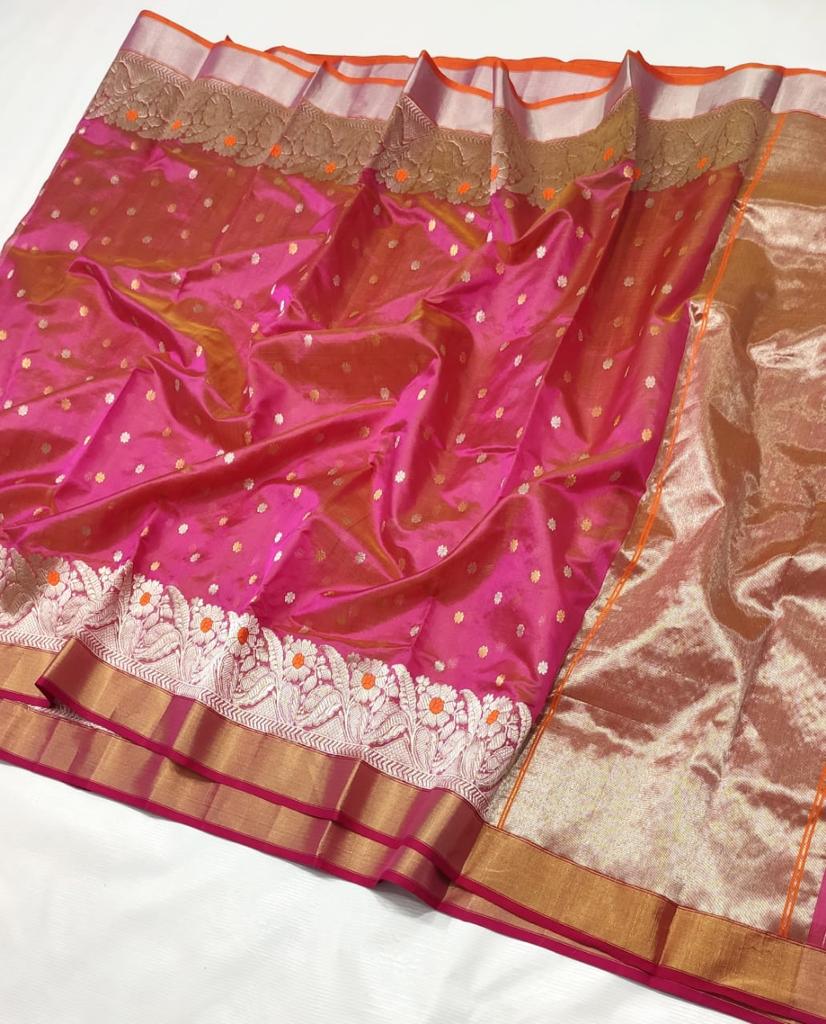 PINK CHANDERI SAREE