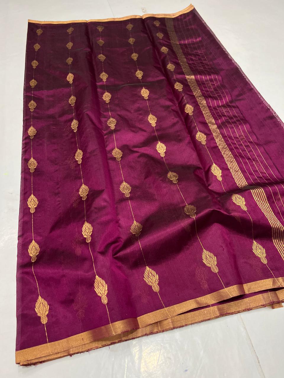 MEGENTA PINK CHANDERI SAREE