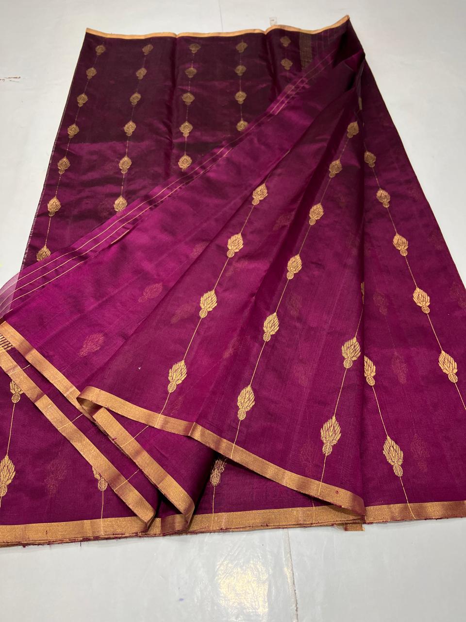 MEGENTA PINK CHANDERI SAREE