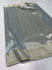 GREY CHANDERI SAREE