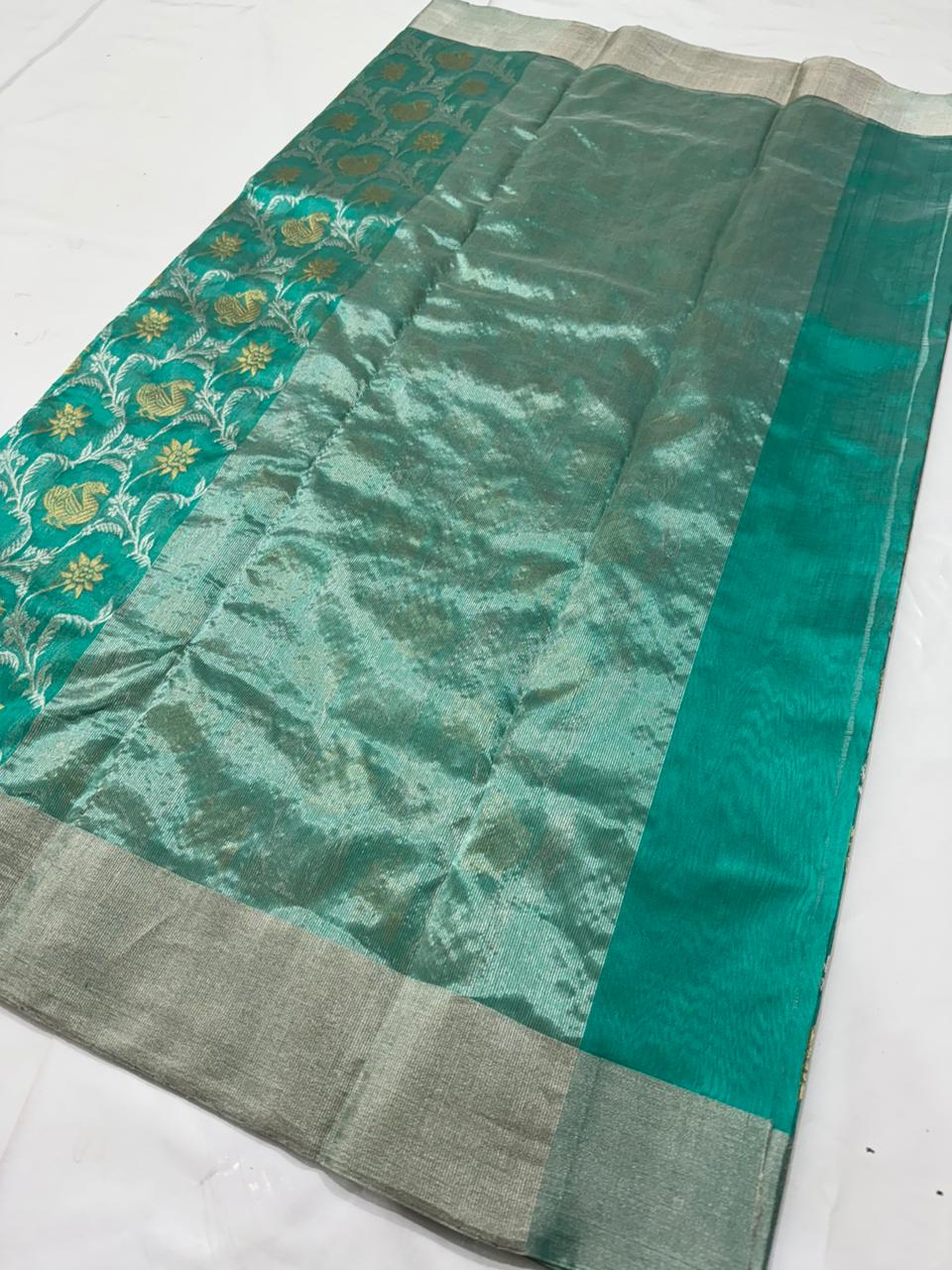 MINT GREEN CHANDERI SAREE