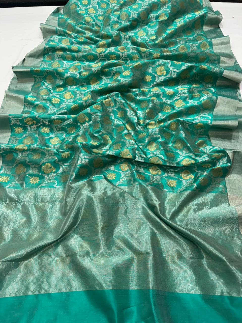 MINT GREEN CHANDERI SAREE