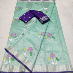 MINT BLUE / BLUE ZARI KOTA SAREE