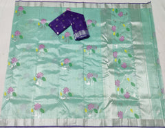 MINT BLUE / BLUE ZARI KOTA SAREE