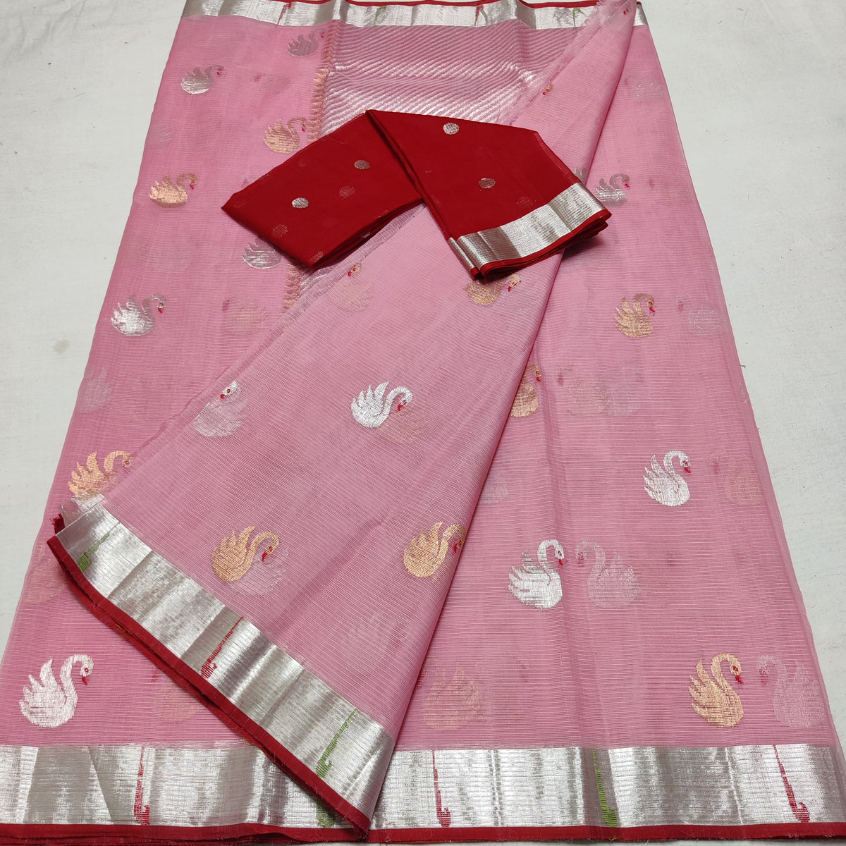 PINK / RED ZARI KOTA SAREE