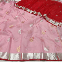 PINK / RED ZARI KOTA SAREE