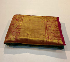 GREEN / RED KANCHI SAREE