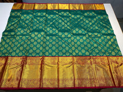 GREEN / RED KANCHI SAREE