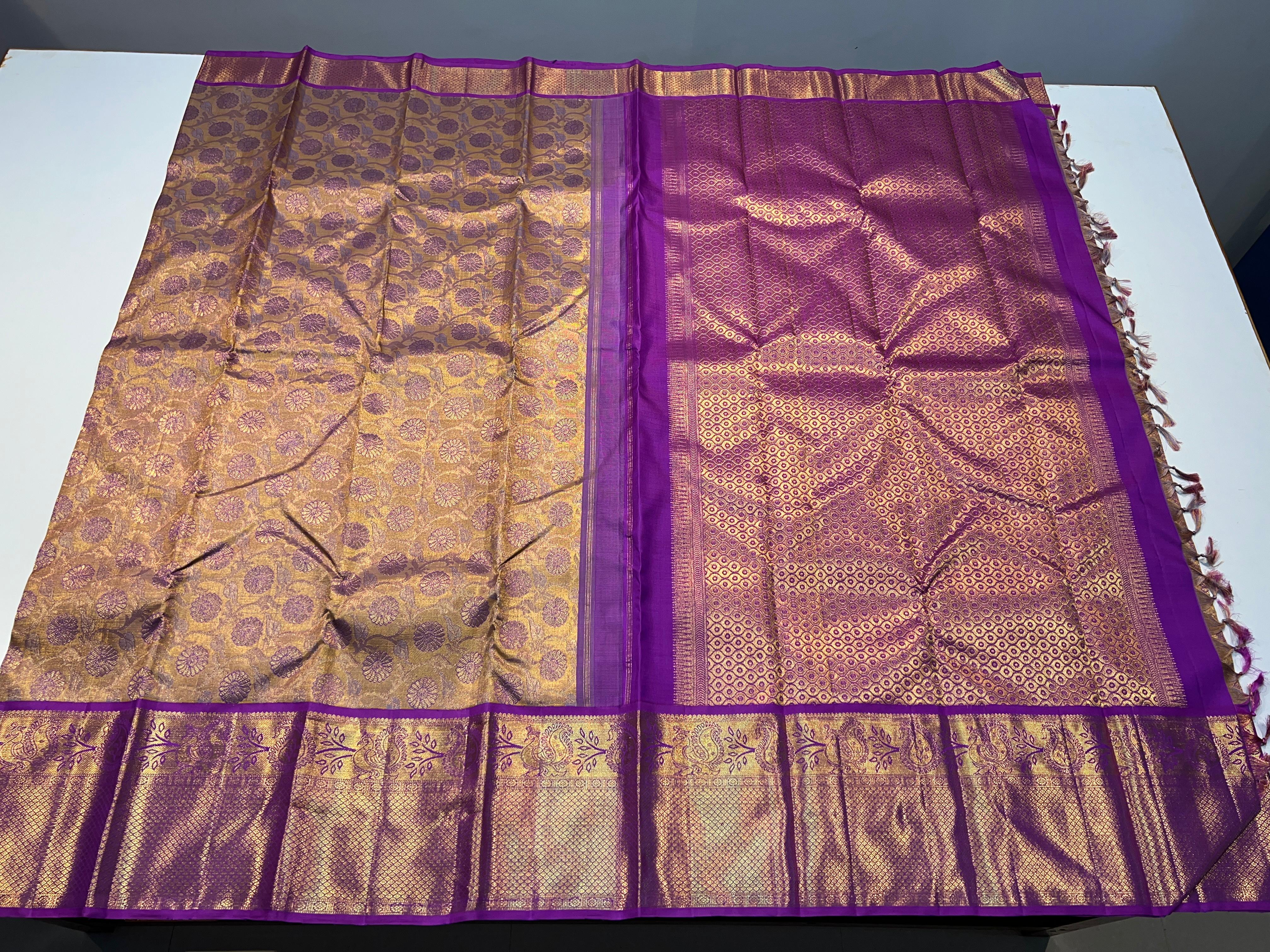 LILAC / GOLD KANCHI  SAREE