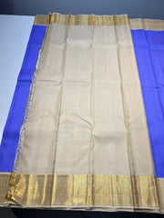 PASTEL BLUE / CREAM KANCHI SAREE