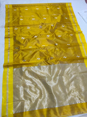 MUSTURD YELLOW CHANDERI SAREE