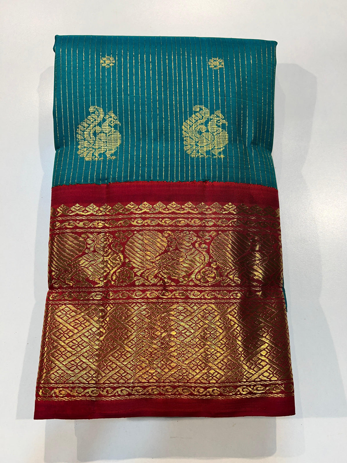 RAMAR GREEN / RED KANCHI SAREE