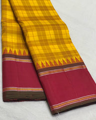 YELLOW / RED KANCHI SILK SAREE