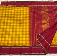 YELLOW / RED KANCHI SILK SAREE