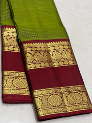 GREEN / MAROON KANCHI SILK SAREE