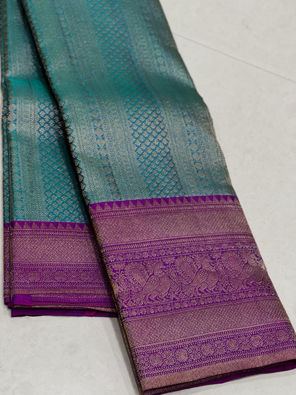 BLUE / PURPLE KANCHI SAREE