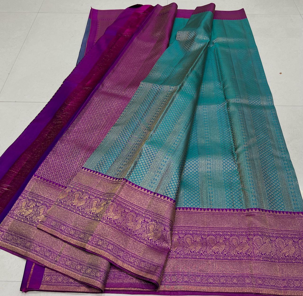 BLUE / PURPLE KANCHI SAREE