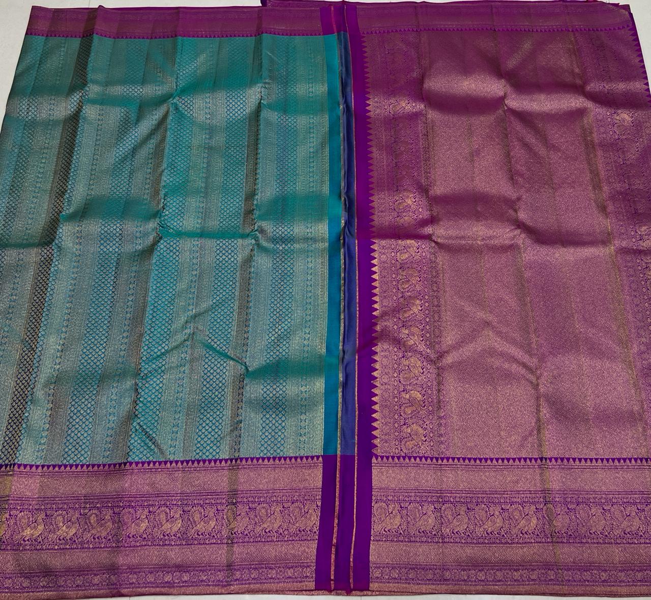 BLUE / PURPLE KANCHI SAREE