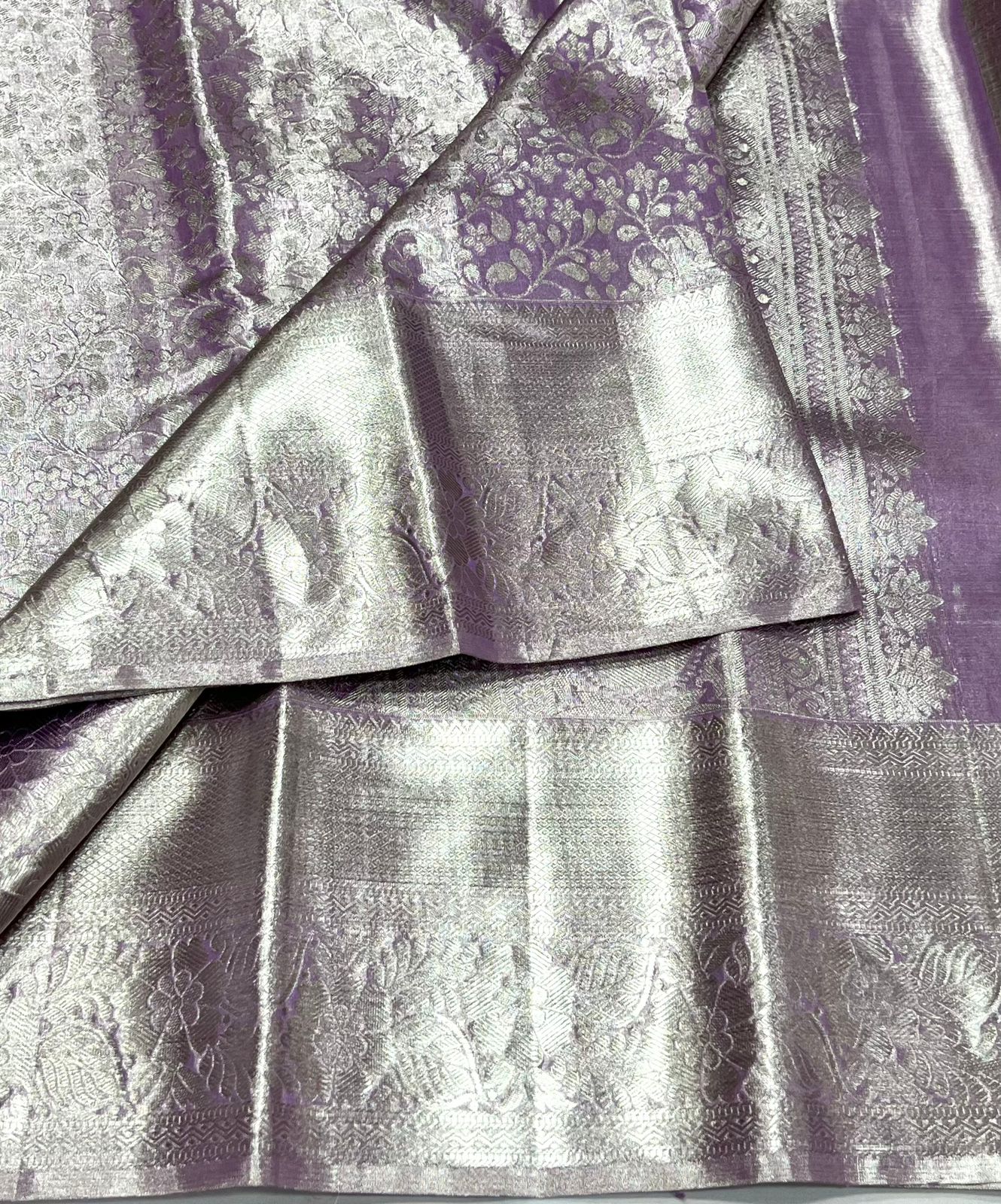 LAVENDER / SILVER KANCHI TISSUE SAREE