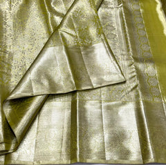 MUSTURD YELLOW / SILVER KANCHI TISSUE SAREE