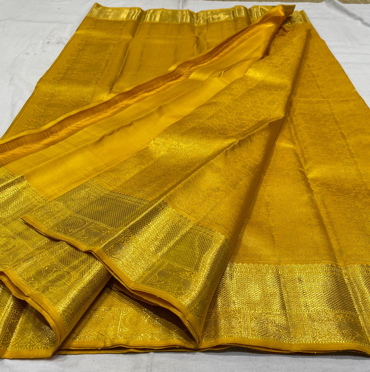 MUSTURD YELLOW KANCHI SAREE