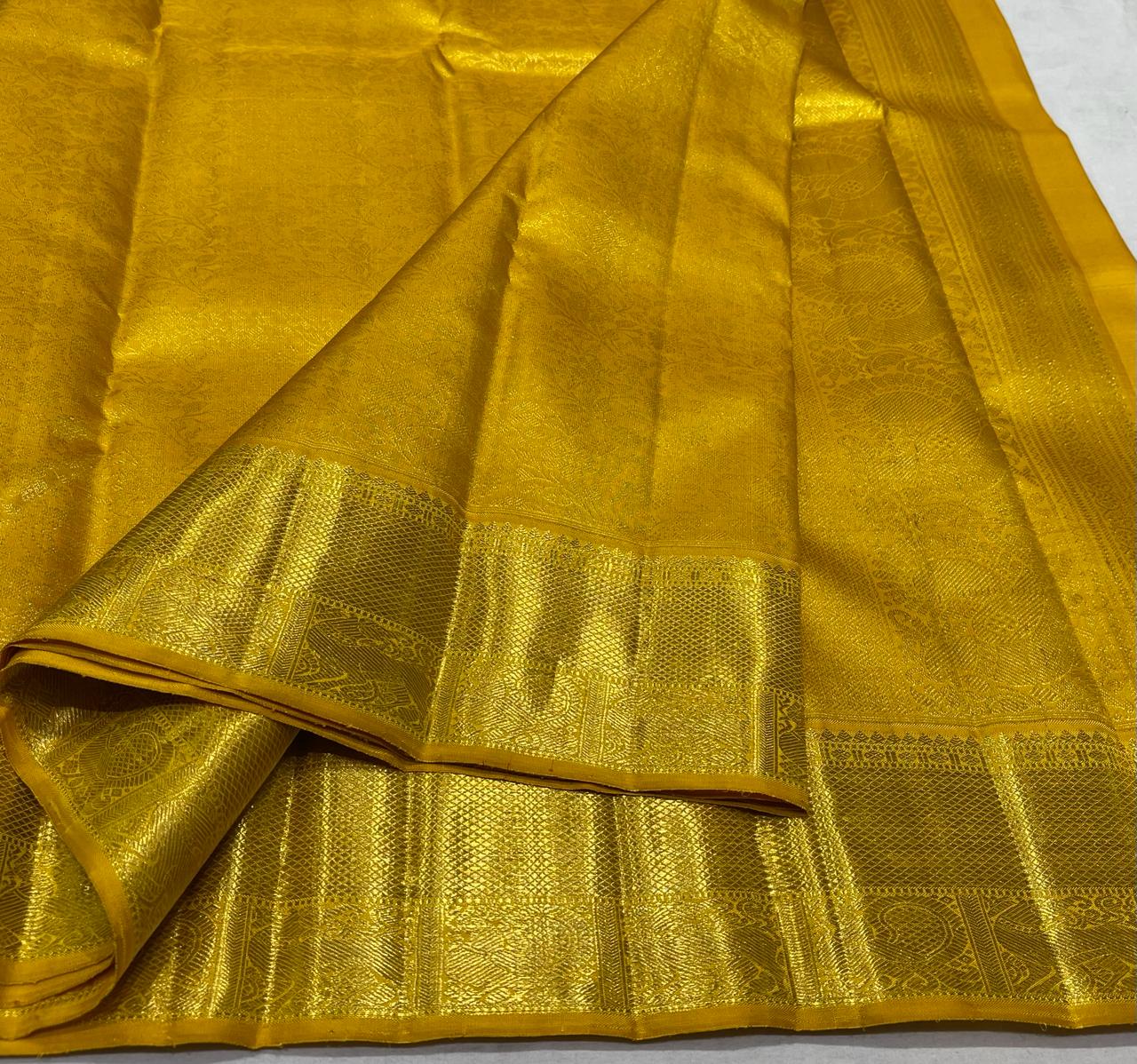 MUSTURD YELLOW KANCHI SAREE